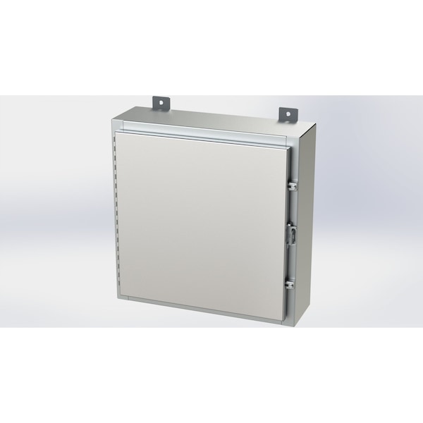 Padlockable Hasp Electrical Enclosures, 20 in H, 6 in D, 20 in W, NEMA 4X, 316 Stainless Steel